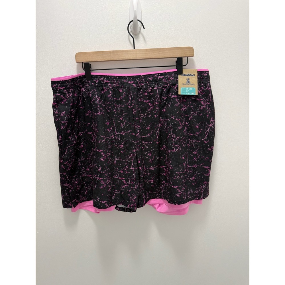 Chubbies XXL 2-in-1 Performance Shorts Pink Concretes Black Marble NWT